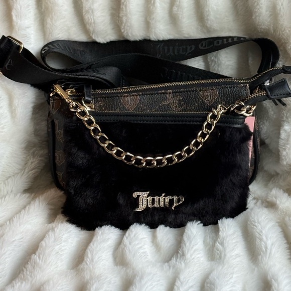 Juicy Couture Handbags - Juicy Couture Black and Gold Crossbody Bag 2 piece